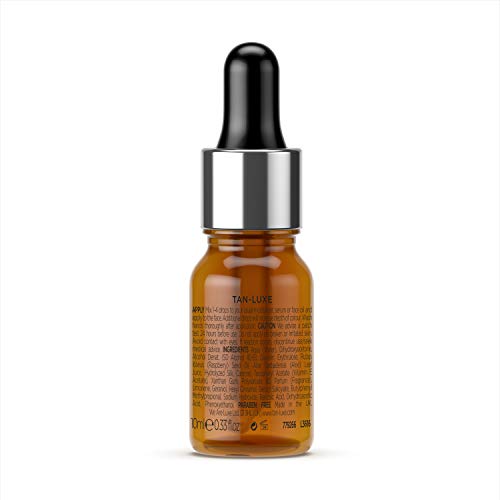 Tan Luxe The Face - Gotas autobronceadas, medianas/oscuras (10 ml) para añadir gotas de bronceado al cuidado de la piel para un bronceado facial personalizado, libre de crueldad y vegano