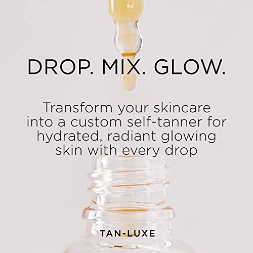 Tan Luxe The Face - Gotas autobronceadas, medianas/oscuras (10 ml) para añadir gotas de bronceado al cuidado de la piel para un bronceado facial personalizado, libre de crueldad y vegano