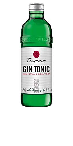 Tanqueray London Dry Gin Tonic - Pack de 12 botellas de 275ml, bebida preparada de ginebra y tónica