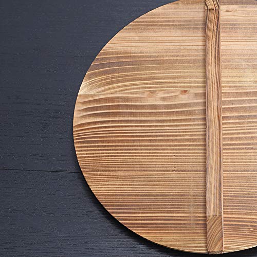 Tapa de madera de wok, tapa redonda de madera natural Wok tapa de madera con asa, tapa de wok de cedro ligera para sartén agitar, anti-caliente