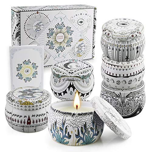 Tarot Velas Perfumadas Juego de 6 piezas, Cera de Soja Velas Aromática de Regalo, Velas Aromaticas Yoga, Regalos San Valentin, Día del Padre, Aniversario, Navidad, Año Nuevo, Día de la Madre