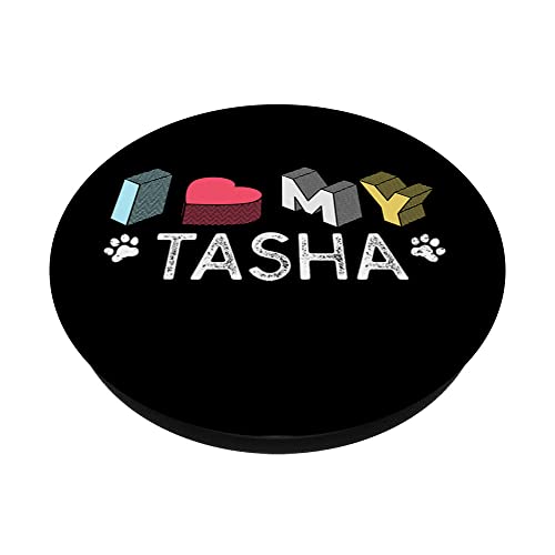 Tasha Nombre de perro personalizado Tasha Pet Lover PopSockets PopGrip Intercambiable