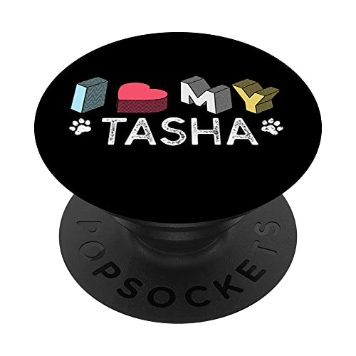Tasha Nombre de perro personalizado Tasha Pet Lover PopSockets PopGrip Intercambiable