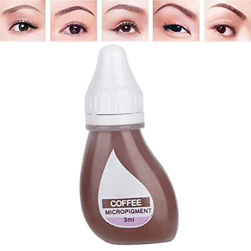 Tattoo Ink Semipermanente Lip Eyebrow Eyeliner Tattoo Pigmento Maquillaje de larga duración Cosmética corporal para kit de tatuaje - 3 ml(café)