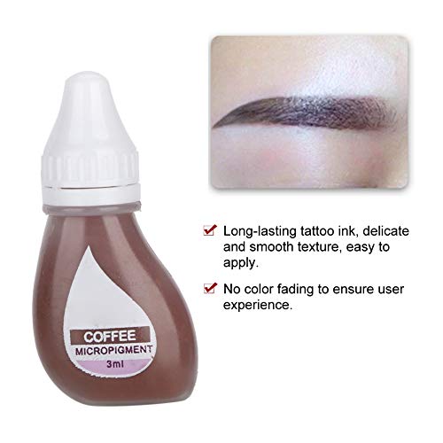 Tattoo Ink Semipermanente Lip Eyebrow Eyeliner Tattoo Pigmento Maquillaje de larga duración Cosmética corporal para kit de tatuaje - 3 ml(café)