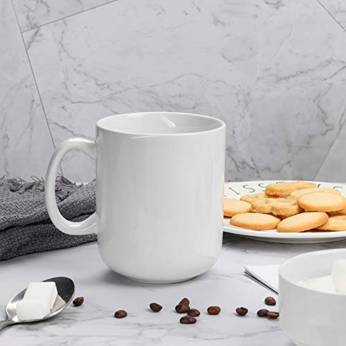 Taza de café de porcelana blanca de 20 onzas, taza de café para té, leche, agua, zumo de cacao