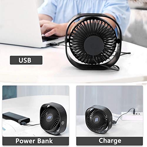 TedGem Ventilador USB, Mini Ventilador USB Silencioso, Personal Portátil Ventilador PC, para Oficina/Hogar/Viajar/Acampar, Alimentado por USB