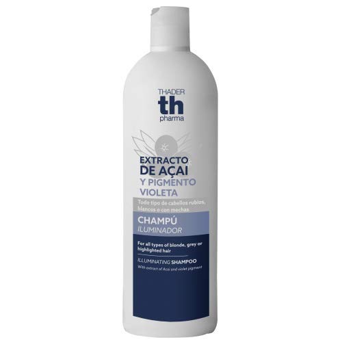 Thader Th Pharma Champú Iluminador Extracto de Açaí y Pigmento Violeta para Cabellos Rubios, Blancos o con Mechas, 750 ml