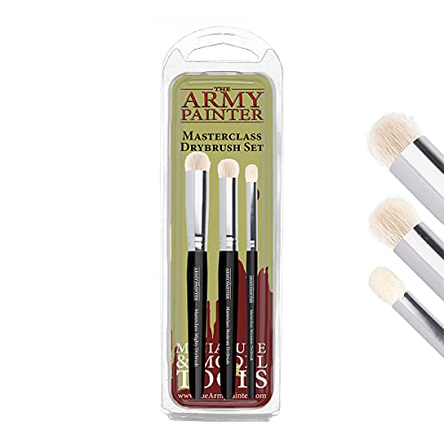 The Army Painter | Masterclass: Drybrush Set | Hobby Brush Set in Three sizes for Advanced and Professional Techniques for Tabletop, Boardgames, and Wargames Miniature Painting