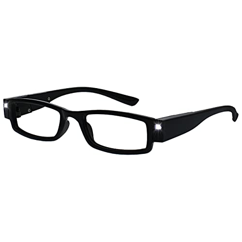 The Reading Glasses Company Gafas De Lectura Pack 2 Iluminado Led Noche Lectores De Luz Hombres Mujeres Negro Ll1-1 +3,50 2 Unidades 70 g