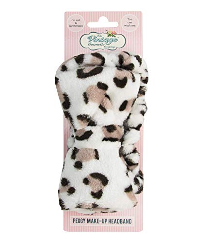 The Vintage Cosmetic Company, Peggy Make-up Vintage Headband Hold Back Hair Soft and Comfy Leopard Print