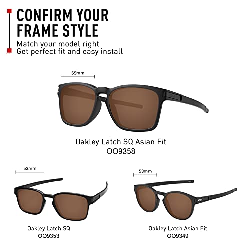 ThunderClap Lentes de repuesto polarizadas para gafas de sol Oakley Latch SQ AF (ajuste asiático) OO9358, Ladrillo de fuego - Polarizado, Talla única