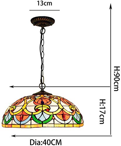 Tiffany Corazón De La Pesca De La Luz Colgante De Perlas, De Ancho con 16 Pulgadas De Iluminación Mano Tiffany Shade