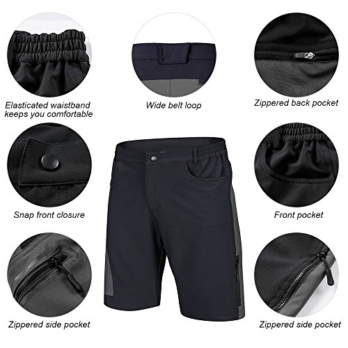 TOM SHOO Pantalones Cortos de MTB, Pantalones Cortos de Ciclismo para Hombre con Acolchados en 3D y 4 Bolsillos para Deporte al Aire Libre y Ciclismo