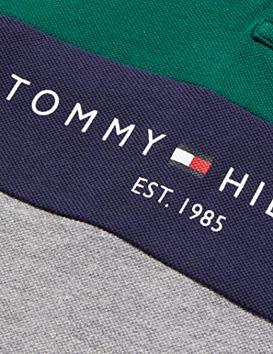 Tommy Hilfiger Bold Colorblock Polo L/s Camisa, Mid Grey Htr, 92 para Hombre