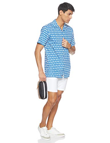 Tommy Hilfiger Bold Geo Print Shirt S/s Sudadera, Multicolor (Maritime Blue/Bright WHITE903), X-Small para Hombre