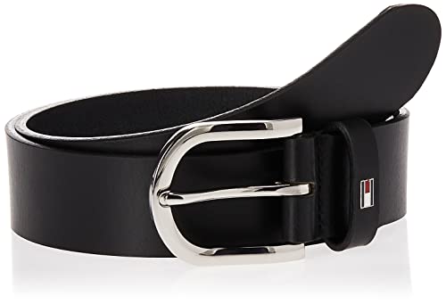 Tommy Hilfiger Danny Leather Belt Cinturón, Masters Black, 90 para Mujer