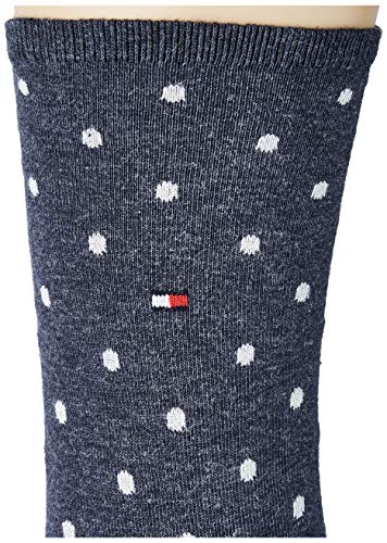 Tommy Hilfiger Dot Women's Socks (2 Pack) Calcetines, Azul (Jeans), 35-38 EU (Pack de 2) Unisex Niños