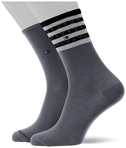 Tommy Hilfiger Folk Stripe Tencel Women's Socks Calcetín clásico, Light Blue, 39 Regular para Mujer