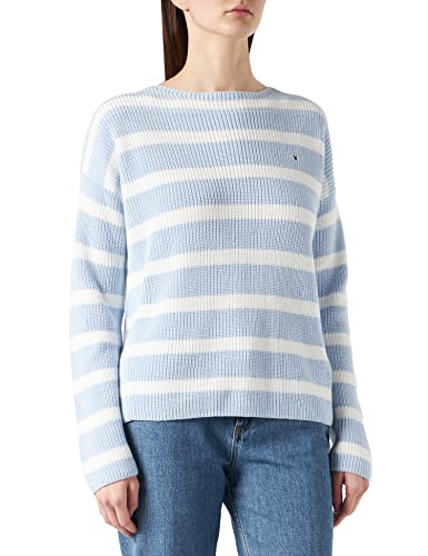 Tommy Hilfiger Hayana Boat-nk Sweater Suéter, Bold STP/Breezy Blue, S para Mujer