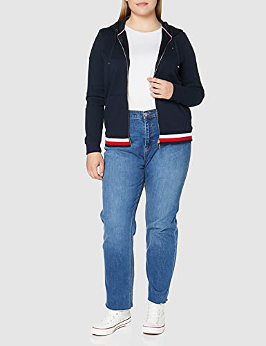 Tommy Hilfiger Mujer Heritage Zip-Through Hoodie Capucha Not Applicable, Azul (Midnight 403), X-Small