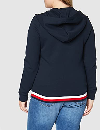 Tommy Hilfiger Mujer Heritage Zip-Through Hoodie Capucha Not Applicable, Azul (Midnight 403), X-Small