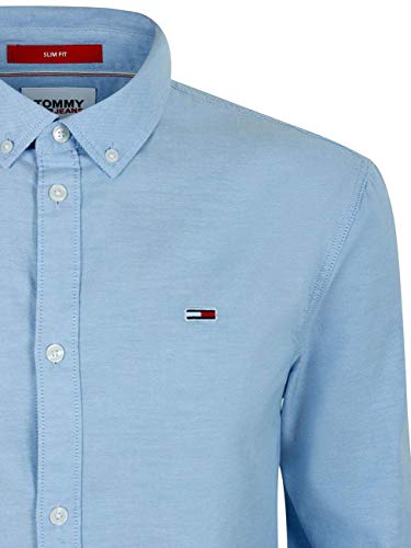 Tommy Hilfiger TJM Slim Stretch Oxford Shirt Camisa, Azul (Perfume Blue), 3XL para Hombre