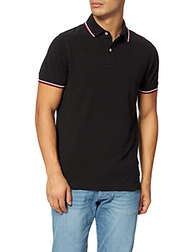 Tommy Hilfiger Tommy Tipped Slim Polo, Polo Hombre, Negro (Black), L