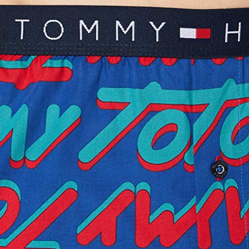 Tommy Hilfiger Woven Boxer Bold Type Capa de Base Inferior, Sodalita Azul, S para Hombre