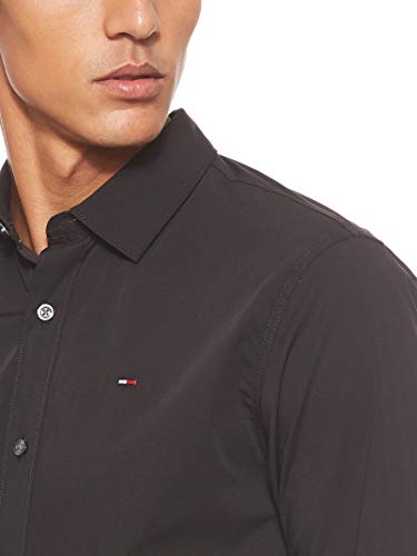 Tommy Jeans Original Stretch Camisa, Negro (Tommy Black 078), Medium para Hombre