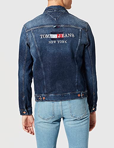 Tommy Jeans Regular Trucker Jacket AE259 DBC Chaqueta, Denim Dark, S para Hombre