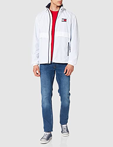 Tommy Jeans TJM-Chaqueta de Nailon Chamarra de Plumas, White, L para Hombre