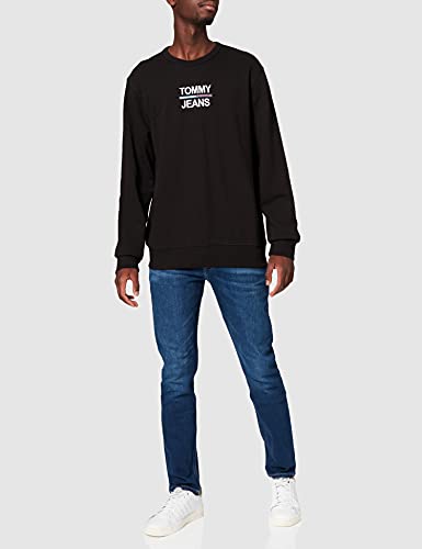 Tommy Jeans TJM Essential Crew, Sudadera para Hombre, Negro (Black), L