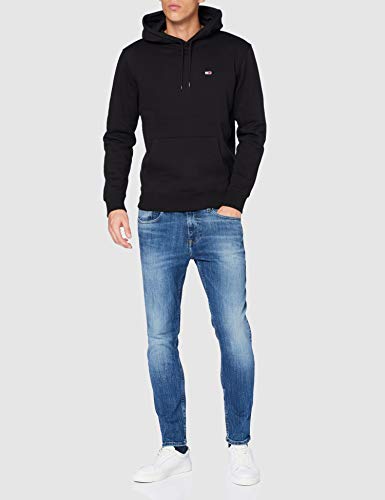 Tommy Jeans TJM Regular Fleece Hoodie Sudadera, Negro, L para Hombre