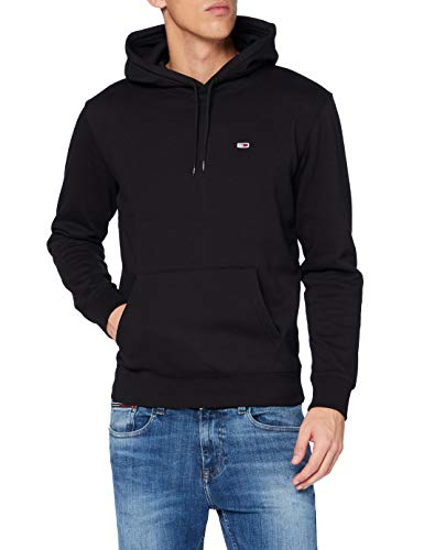 Tommy Jeans TJM Regular Fleece Hoodie Sudadera, Negro, L para Hombre