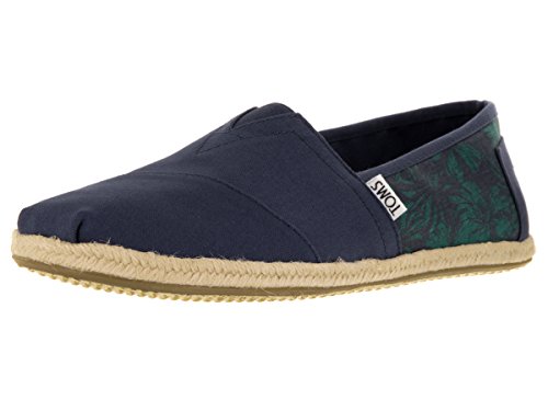 TOMS Classics Navy Canvas Hibiscus Rope Sole 44.5