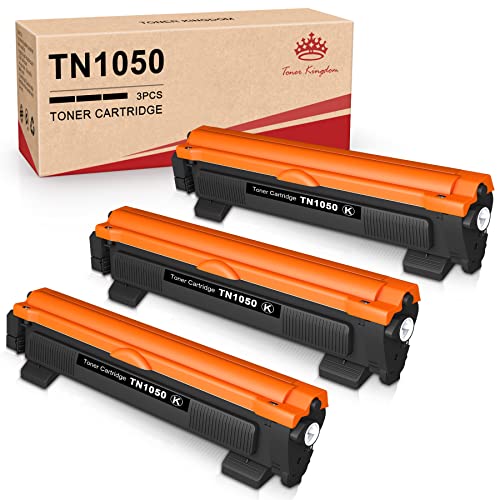 Toner Kingdom 3 Cartuchos de Tóner Compatibles TN1050 para Brother TN-1050 Reemplazo DCP-1610W DCP-1612W HL-1112 HL-1110 HL-1210W HL-1212W DCP-1510 DCP-1512 MFC-1810 MFC-1910W (3 Negros)