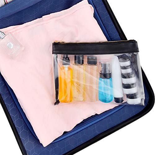 Toureal 15 Piezas Botes de Viaje Avion (MAX.100ml) Set de Botellas para Avion Cosmetica Champú (Transparente)