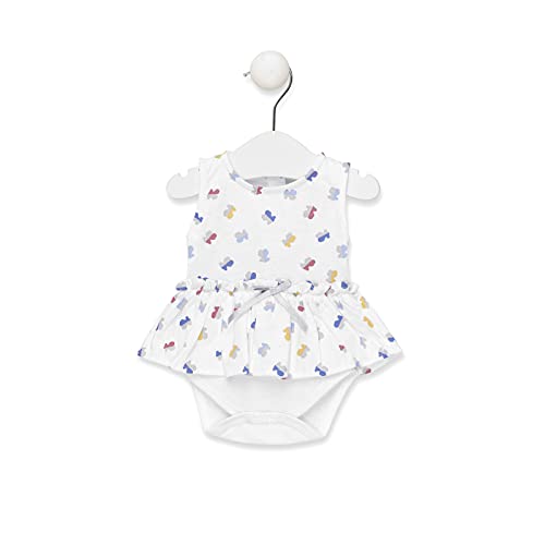 TOUS BABY - Body sin mangas efecto vestido para tu Bebé. Estampado Half Bear. Color Blanco.( 0 a 18 meses) (6-12 meses)