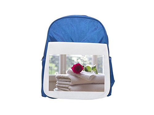 Towel, Rose, Clean, Care, Salon, Spa printed kid's blue backpack, Cute backpacks, cute small backpacks, cute black backpack, cool black backpack, fashion backpacks, large fashion backpacks, black fash
