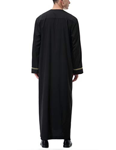 Traje de Hombre Musulmán Traje árabe para Traje de Hombre de Manga Larga Abaya Kaftan Islámico XXL