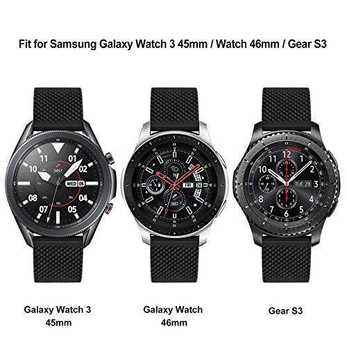 TRUMiRR para Samsung Gear S3 Classic/Frontier/Galaxy Watch3 45mm Correa de Reloj, 22mm Correa de Reloj de Goma Genuina Correa de Resina para LG G Watch Urbane, Huawei Watch 2 (Classic)