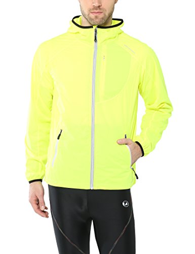 Ultrasport Chaqueta multifuncional de hombre Endy con Ultraflow 3.000, ligera y transpirable; por este motivo, ideal como chaqueta de correr, de entrenamiento o de ciclismo, impermeable y resistente al viento, Amarillo, XL