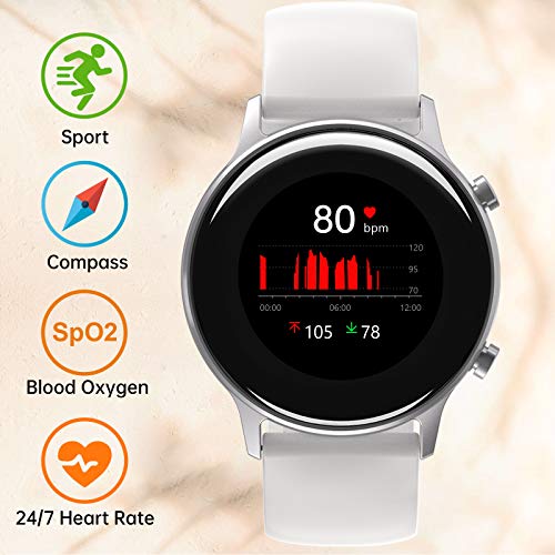 UMIDIGI Urun S Smartwatch Mujer Hombre Reloj Inteligente con Monitoreo de Oxígeno en Sangre y Frecuencia Cardíaca, Seguimiento del Sueño, Reloj de Carrera Impermeable con 17 Modos Deportivos