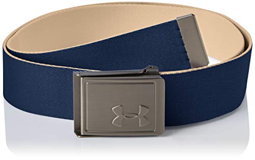 Under Armour UA Men's Webbing 2.0 Belt, cinturón para hombre, accesorio para hombre hombre, azul (Academy/City Khaki/None(408)), Taglia unica