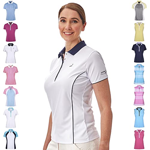 Under Par Golf Pro Quality - Polo de Golf para Mujer, Transpirable, 5 Estilos, 10 Colores, Manga y sin Mangas, para Golf, para Mujer