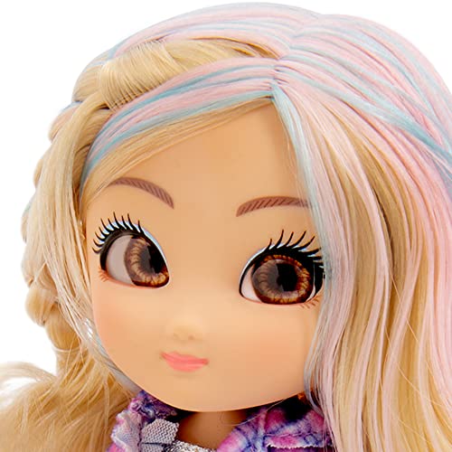 Unique Eyes - Muñeca Rebecca, Fashion Doll, Mirada mágica, Ojos Que te siguen, Grandes y Marrones, Tiene el Pelo Largo y Rubio y un Look a la Moda, 3 Modelos Diferentes, +3 años, Famosa (MYM00300)