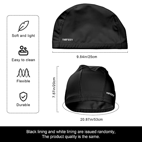 Unisex Gorro de Natación Piscina Mujer y Hombre Gorro de Piscina para Pelo Largo y Corto Gorros de Baño Impermeable Suave y Cómodo (1 Negro)