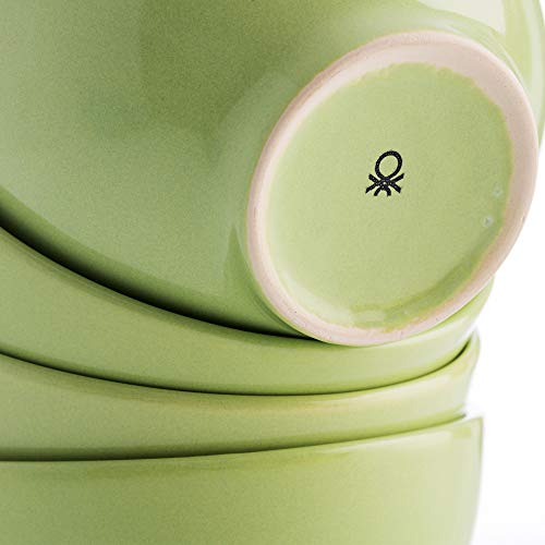 UNITED COLORS OF BENETTON- BE062 Set 4pcs tazas 11cm 360ml loza verde Casa Benetton, Gres