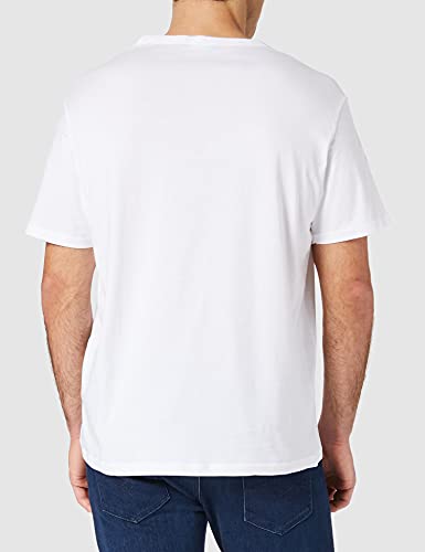 United Colors of Benetton (Z6ERJ T-Shirt 3096J17H6 Suéter, Bianco Stampa Logo Multicolore 913, M para Hombre